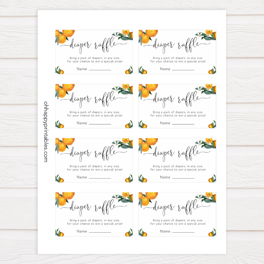 diaper raffle baby game, Printable baby shower games, little cutie baby games, baby shower games, fun baby shower ideas, top baby shower ideas, little cutie baby shower, baby shower games, fun little cutie baby shower ideas, citrus baby shower games, citrus baby shower, orange baby shower