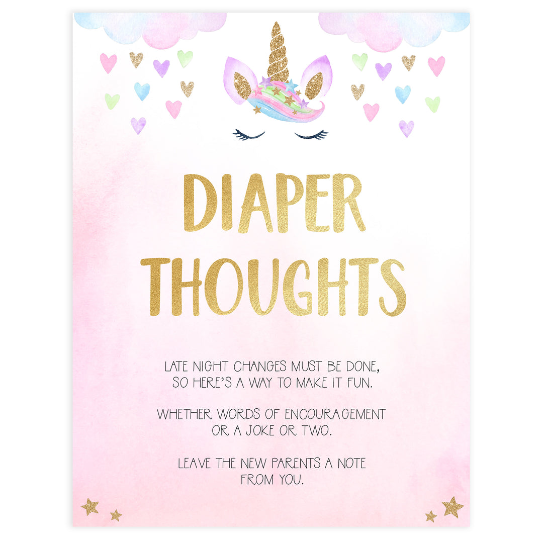 diaper thoughts, late night diapers baby game, Printable baby shower games, unicorn baby games, baby shower games, fun baby shower ideas, top baby shower ideas, unicorn baby shower, baby shower games, fun unicorn baby shower ideas