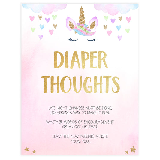 diaper thoughts, late night diapers baby game, Printable baby shower games, unicorn baby games, baby shower games, fun baby shower ideas, top baby shower ideas, unicorn baby shower, baby shower games, fun unicorn baby shower ideas