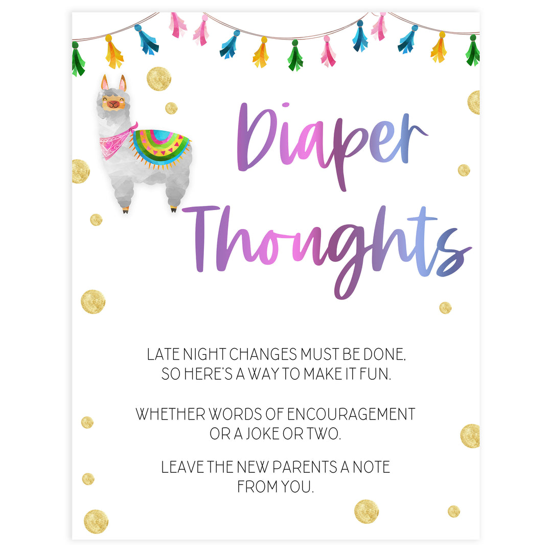 Diaper Thoughts - Llama Fiesta