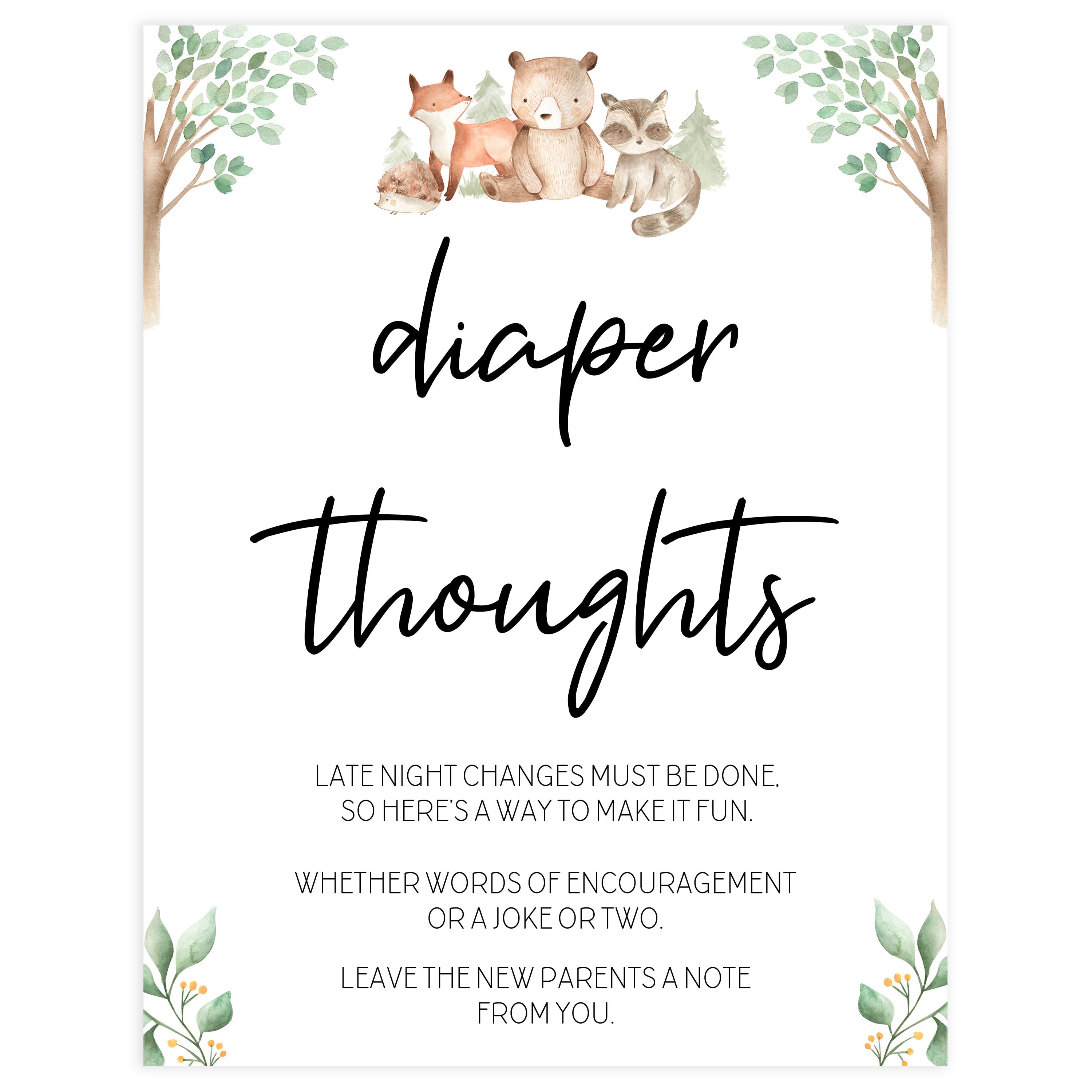 diaper thoughts baby shower games, Printable baby shower games, woodland animals baby games, baby shower games, fun baby shower ideas, top baby shower ideas, woodland baby shower, baby shower games, fun woodland animals baby shower ideas