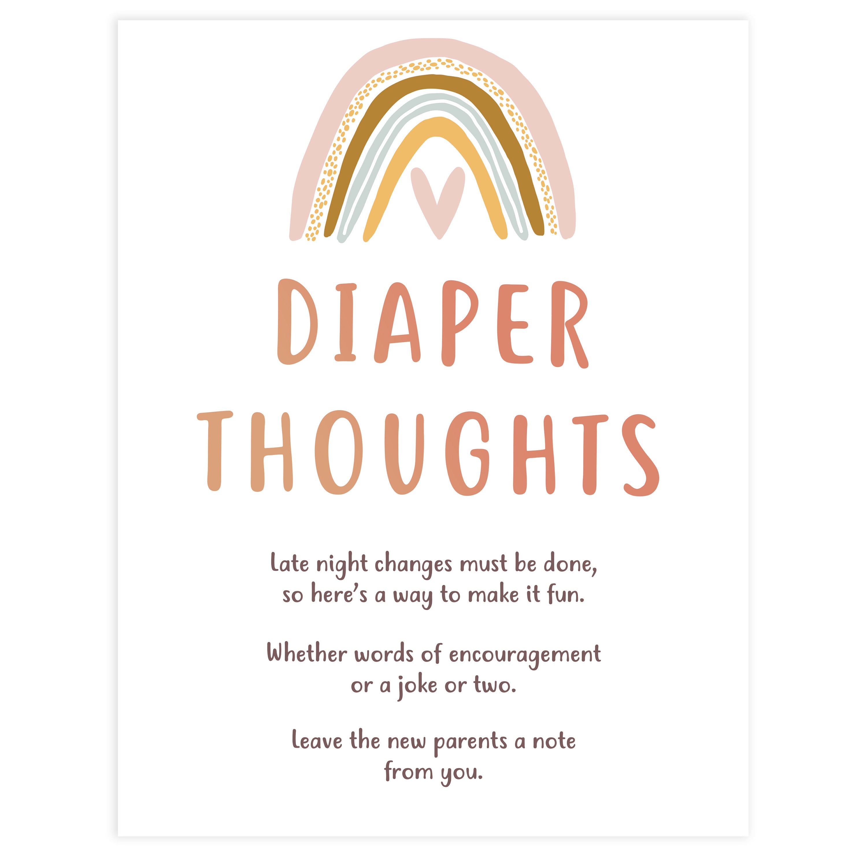 diaper thoughts game, Printable baby shower games, boho rainbow baby games, baby shower games, fun baby shower ideas, top baby shower ideas, boho rainbow baby shower, baby shower games, fun boho rainbow baby shower ideas