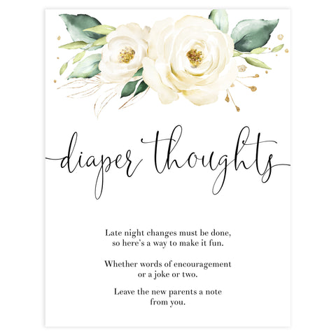 diaper thoughts, late night diapers game, Printable baby shower games, shite floral baby games, baby shower games, fun baby shower ideas, top baby shower ideas, floral baby shower, baby shower games, fun floral baby shower ideas