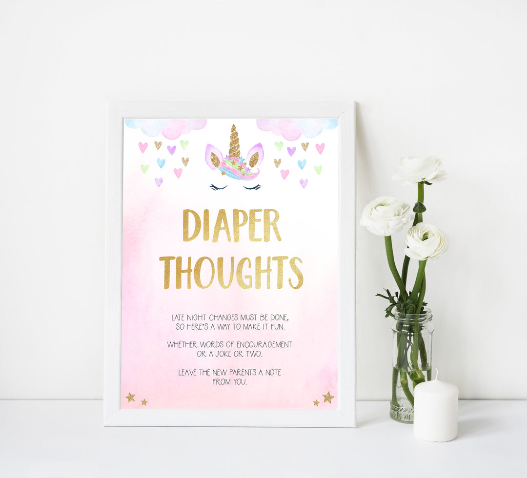 diaper thoughts, late night diapers baby game, Printable baby shower games, unicorn baby games, baby shower games, fun baby shower ideas, top baby shower ideas, unicorn baby shower, baby shower games, fun unicorn baby shower ideas
