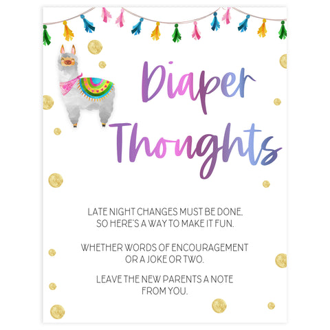 Diaper Thoughts - Llama Fiesta