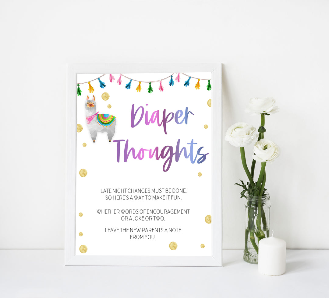 Diaper Thoughts - Llama Fiesta
