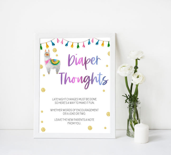 Diaper Thoughts - Llama Fiesta
