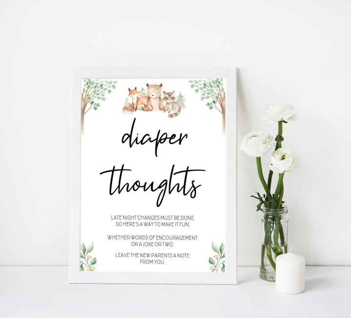 diaper thoughts baby shower games, Printable baby shower games, woodland animals baby games, baby shower games, fun baby shower ideas, top baby shower ideas, woodland baby shower, baby shower games, fun woodland animals baby shower ideas