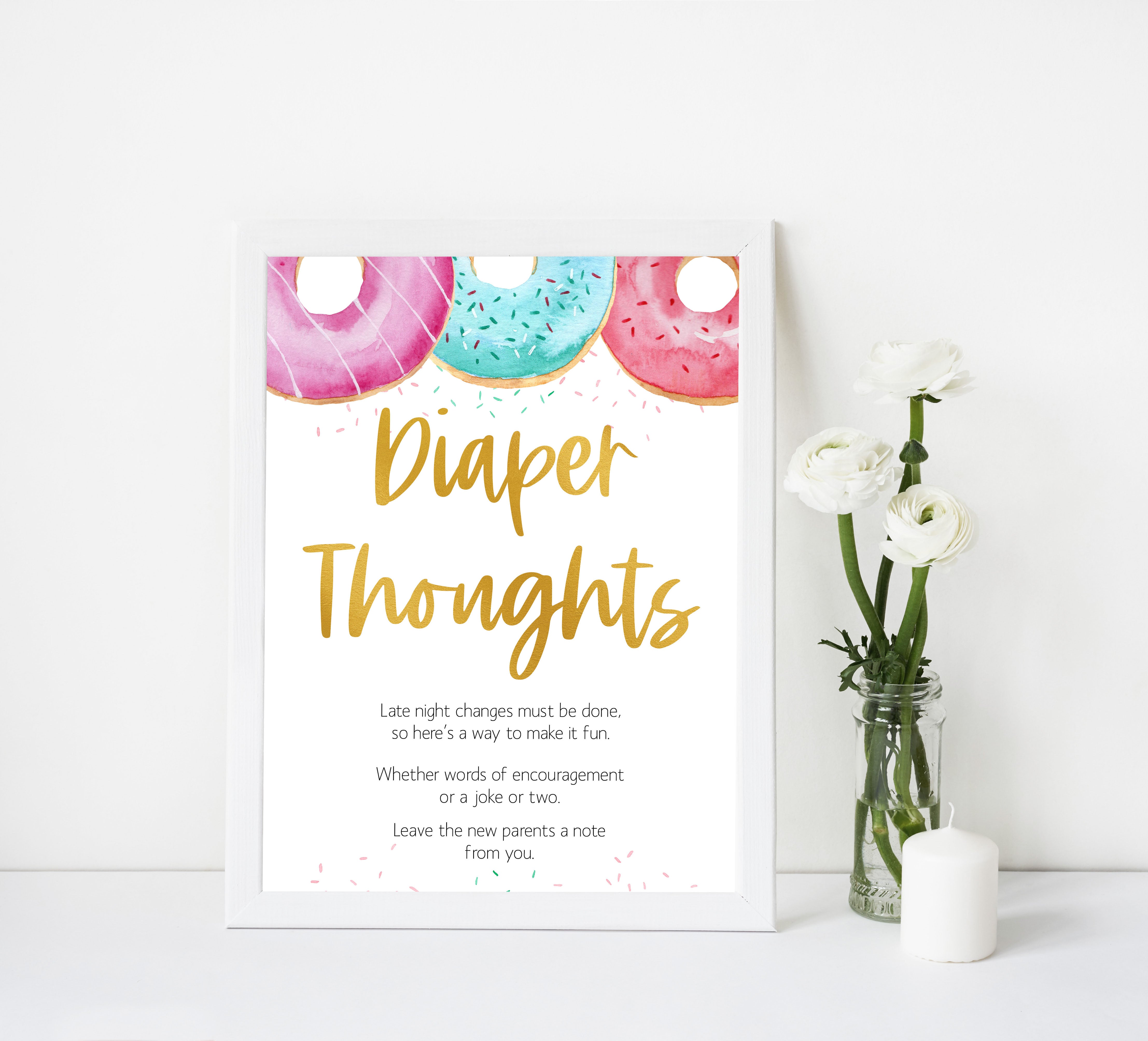 diaper thoughts baby game, Printable baby shower games, donut baby games, baby shower games, fun baby shower ideas, top baby shower ideas, donut sprinkles baby shower, baby shower games, fun donut baby shower ideas