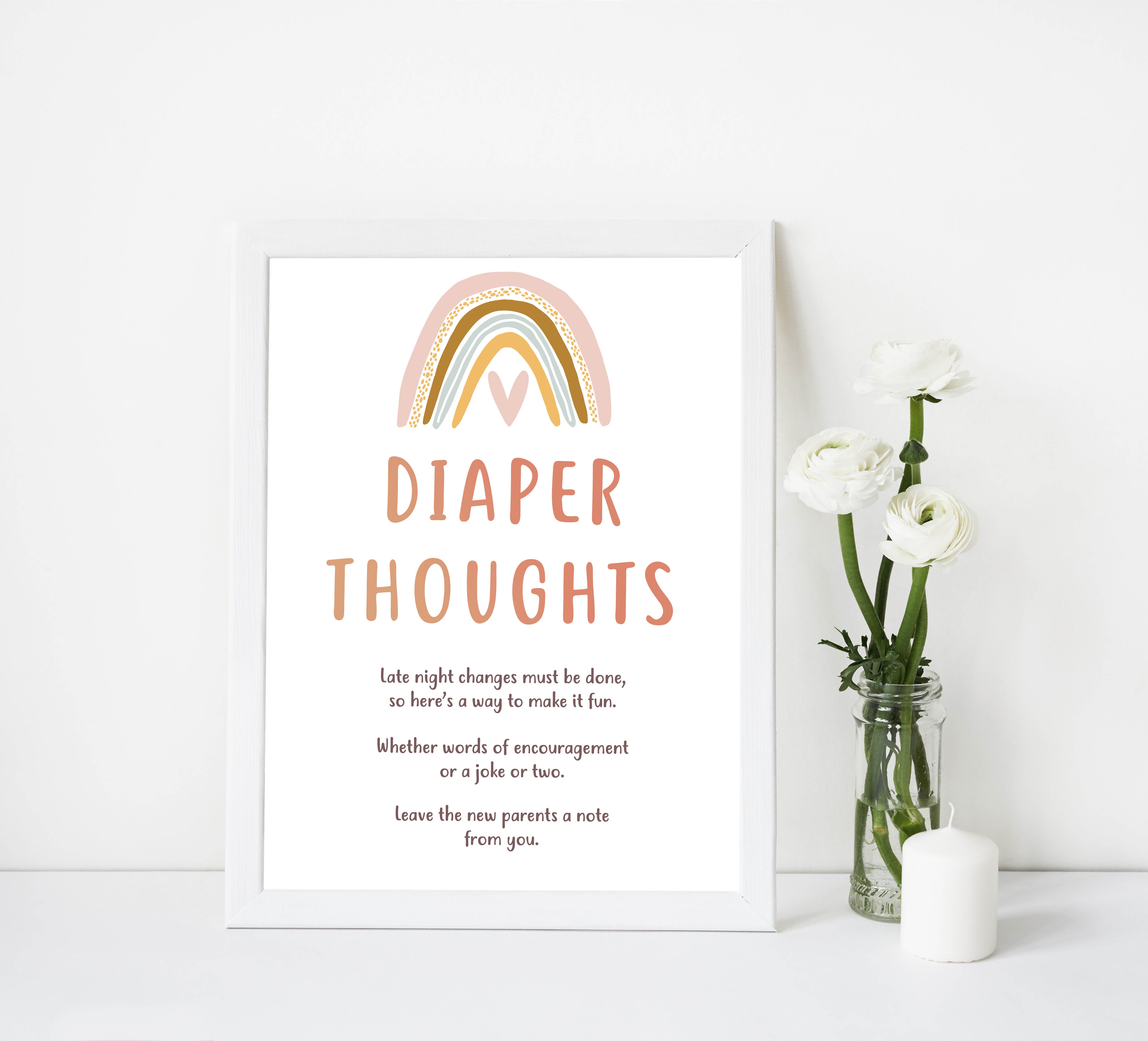 diaper thoughts game, Printable baby shower games, boho rainbow baby games, baby shower games, fun baby shower ideas, top baby shower ideas, boho rainbow baby shower, baby shower games, fun boho rainbow baby shower ideas