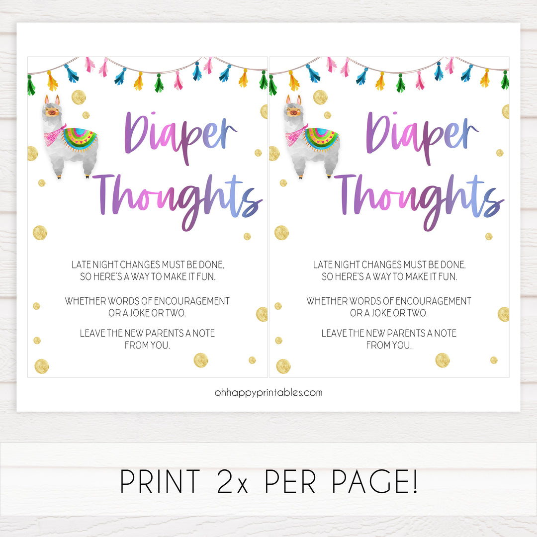 Diaper Thoughts - Llama Fiesta