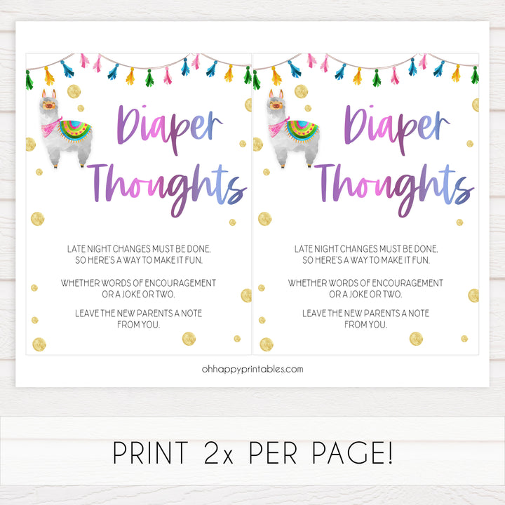 Diaper Thoughts - Llama Fiesta