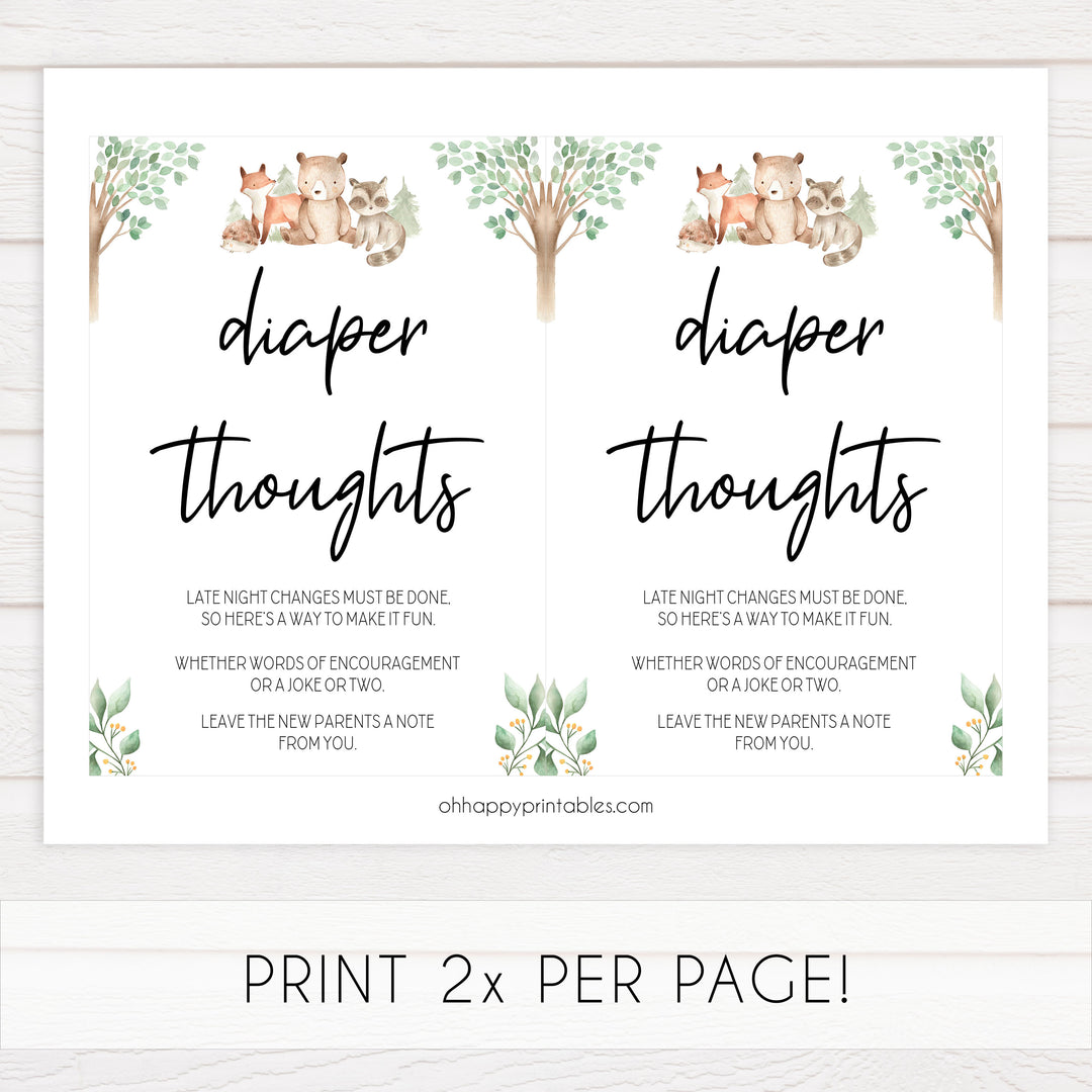 diaper thoughts baby shower games, Printable baby shower games, woodland animals baby games, baby shower games, fun baby shower ideas, top baby shower ideas, woodland baby shower, baby shower games, fun woodland animals baby shower ideas
