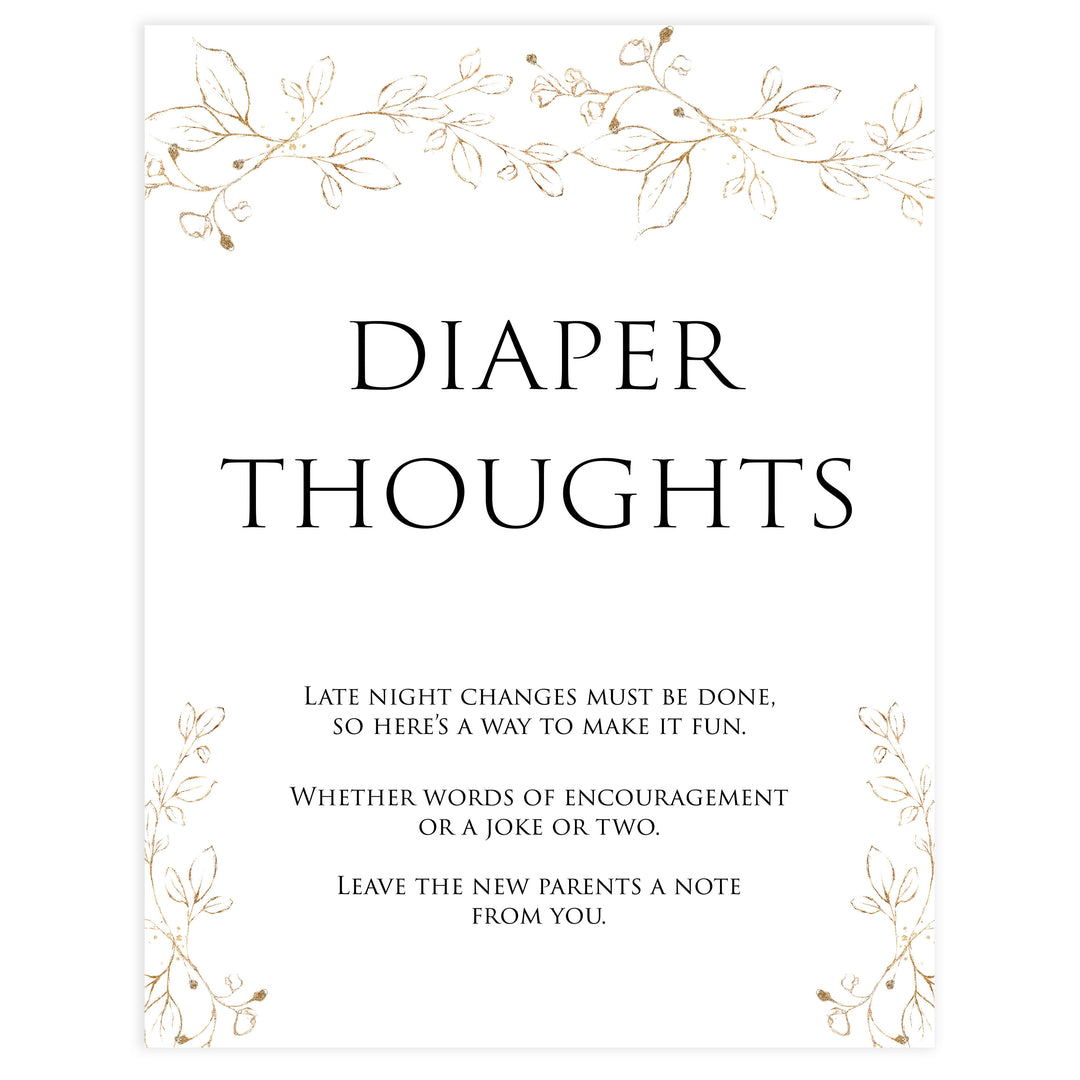 diaper thoughts game, Printable baby shower games, gold leaf baby games, baby shower games, fun baby shower ideas, top baby shower ideas, gold leaf baby shower, baby shower games, fun gold leaf baby shower ideas