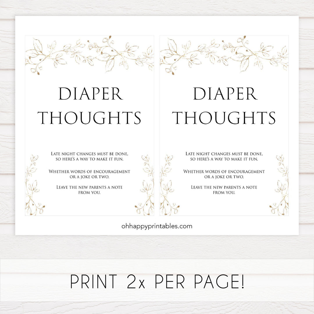diaper thoughts game, Printable baby shower games, gold leaf baby games, baby shower games, fun baby shower ideas, top baby shower ideas, gold leaf baby shower, baby shower games, fun gold leaf baby shower ideas