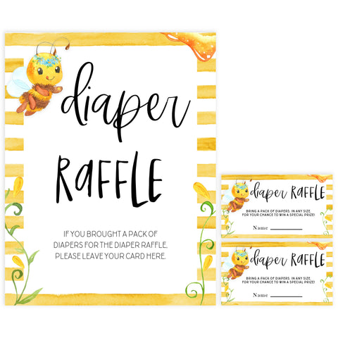 diaper raffle baby game, Printable baby shower games, mommy bee fun baby games, baby shower games, fun baby shower ideas, top baby shower ideas, mommy to bee baby shower, friends baby shower ideas