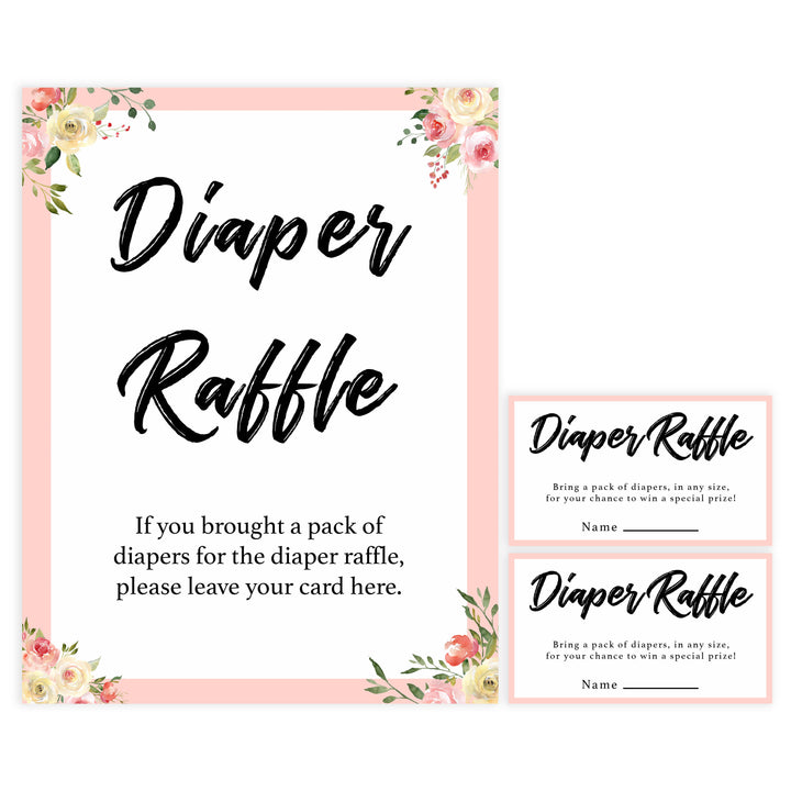 diaper raffle game, diaper raffle, Printable baby shower games, floral fun baby games, baby shower games, fun baby shower ideas, top baby shower ideas, floral baby shower, blue baby shower ideas