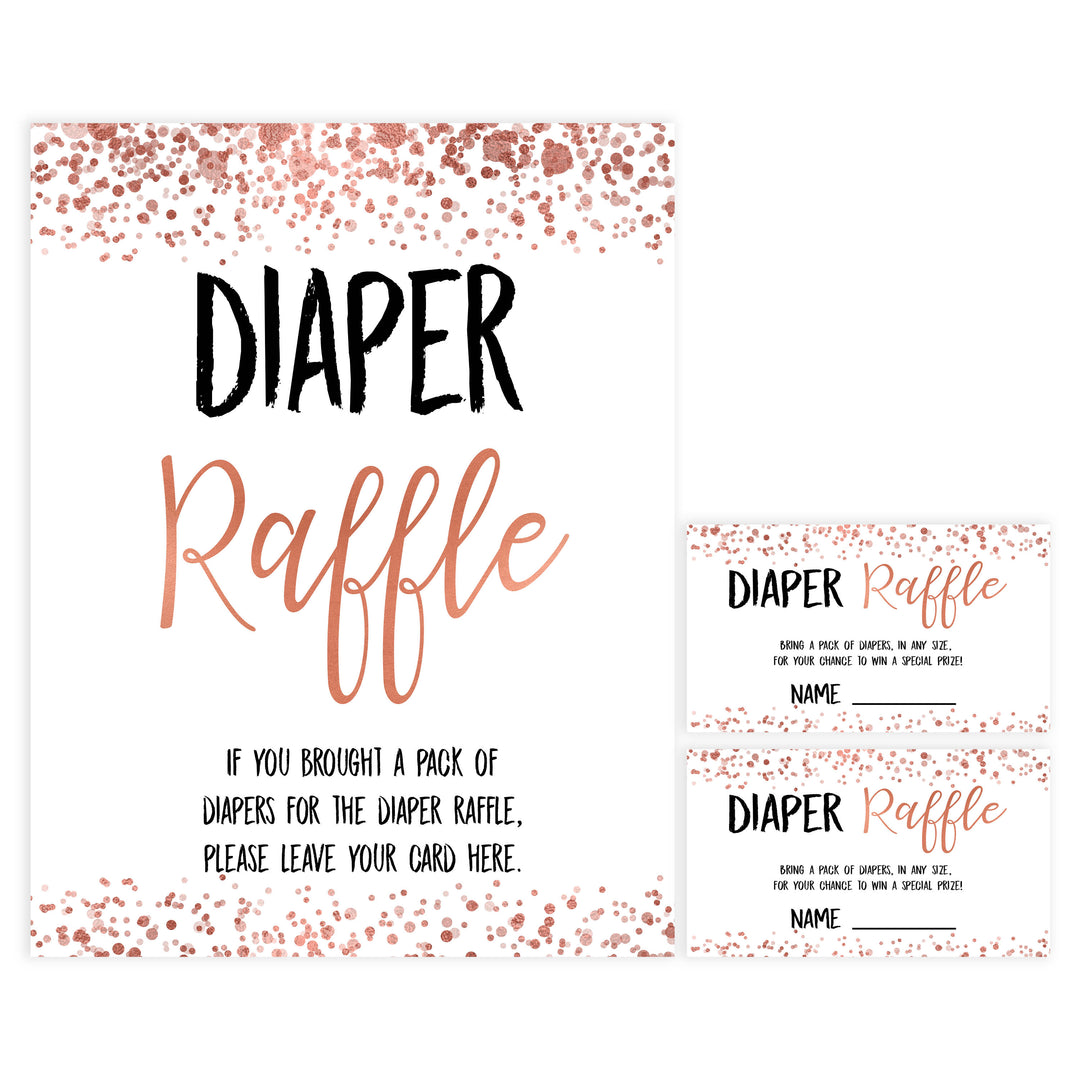 diaper raffle game, baby diaper raffle game, Printable baby shower games, rose gold fun baby games, baby shower games, fun baby shower ideas, top baby shower ideas, blush baby shower, rose gold baby shower ideas