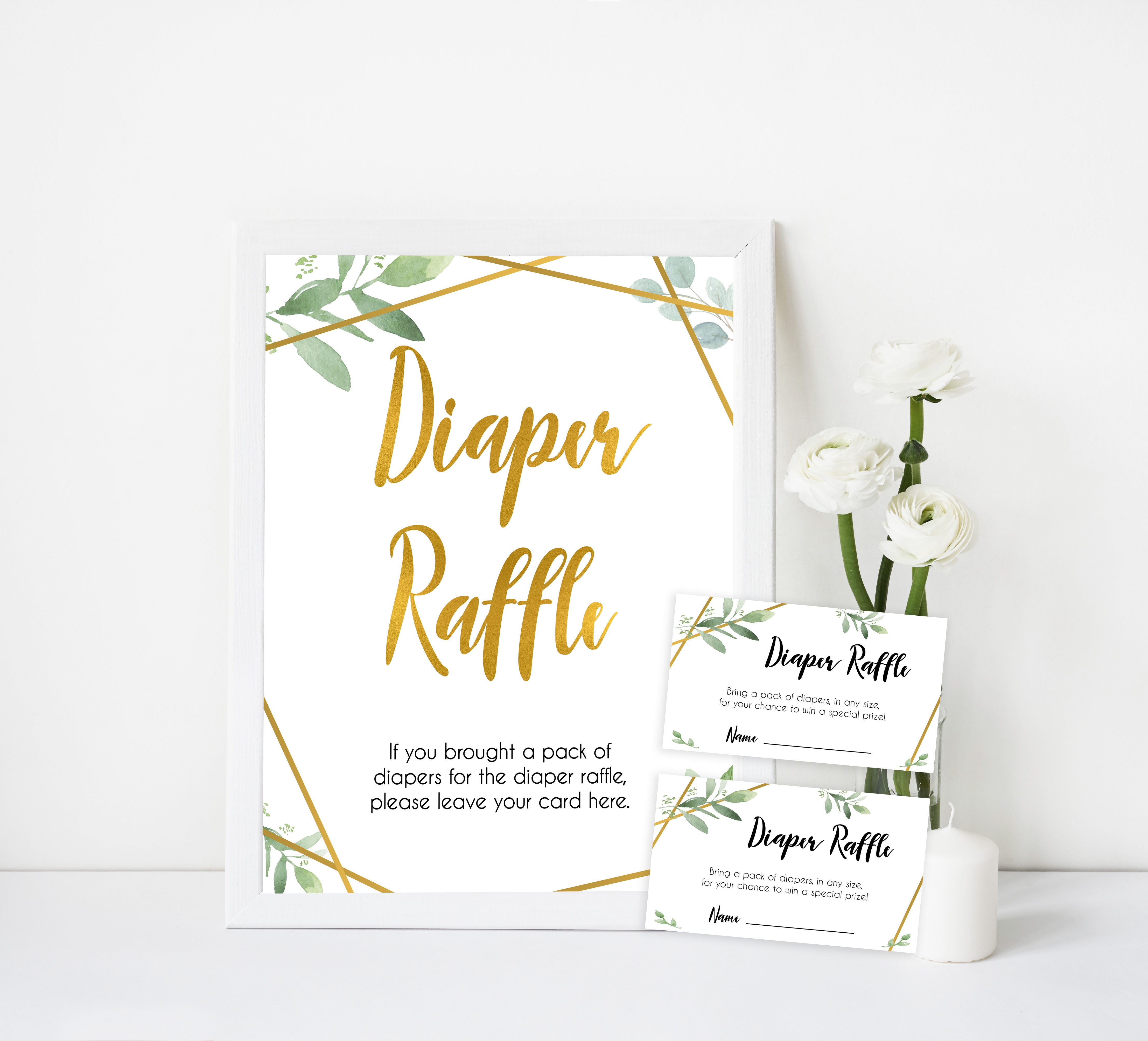 diaper raffle baby games, diaper raffle, Printable baby shower games, geometric fun baby games, baby shower games, fun baby shower ideas, top baby shower ideas, gold baby shower, blue baby shower ideas