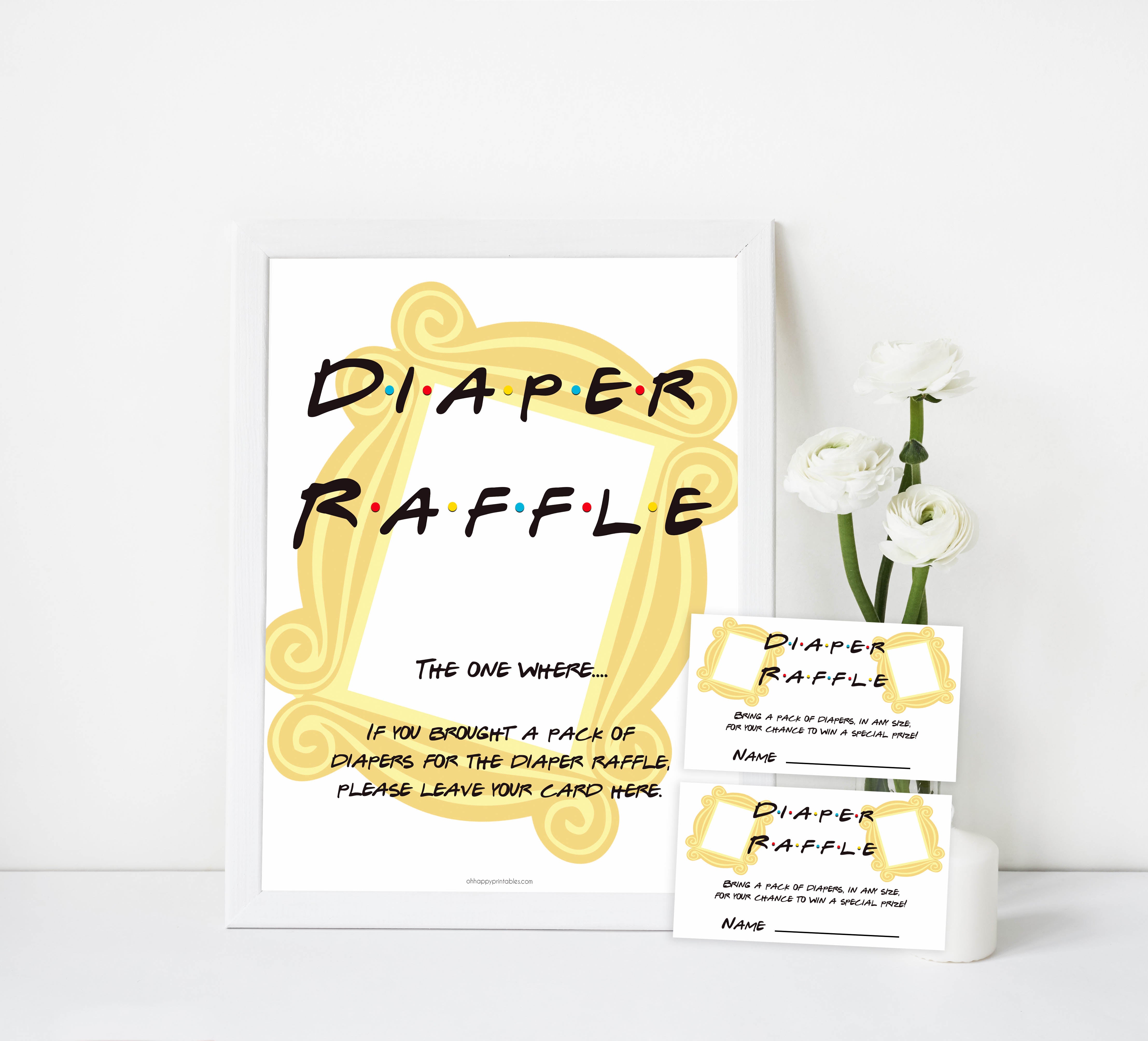 Diaper raffle game, Printable baby shower games, friends fun baby games, baby shower games, fun baby shower ideas, top baby shower ideas, friends baby shower, friends baby shower ideas