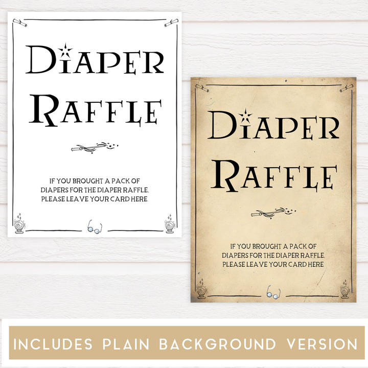 Diaper Raffle Baby Game, Wizard baby shower games, printable baby shower games, Harry Potter baby games, Harry Potter baby shower, fun baby shower games,  fun baby ideas