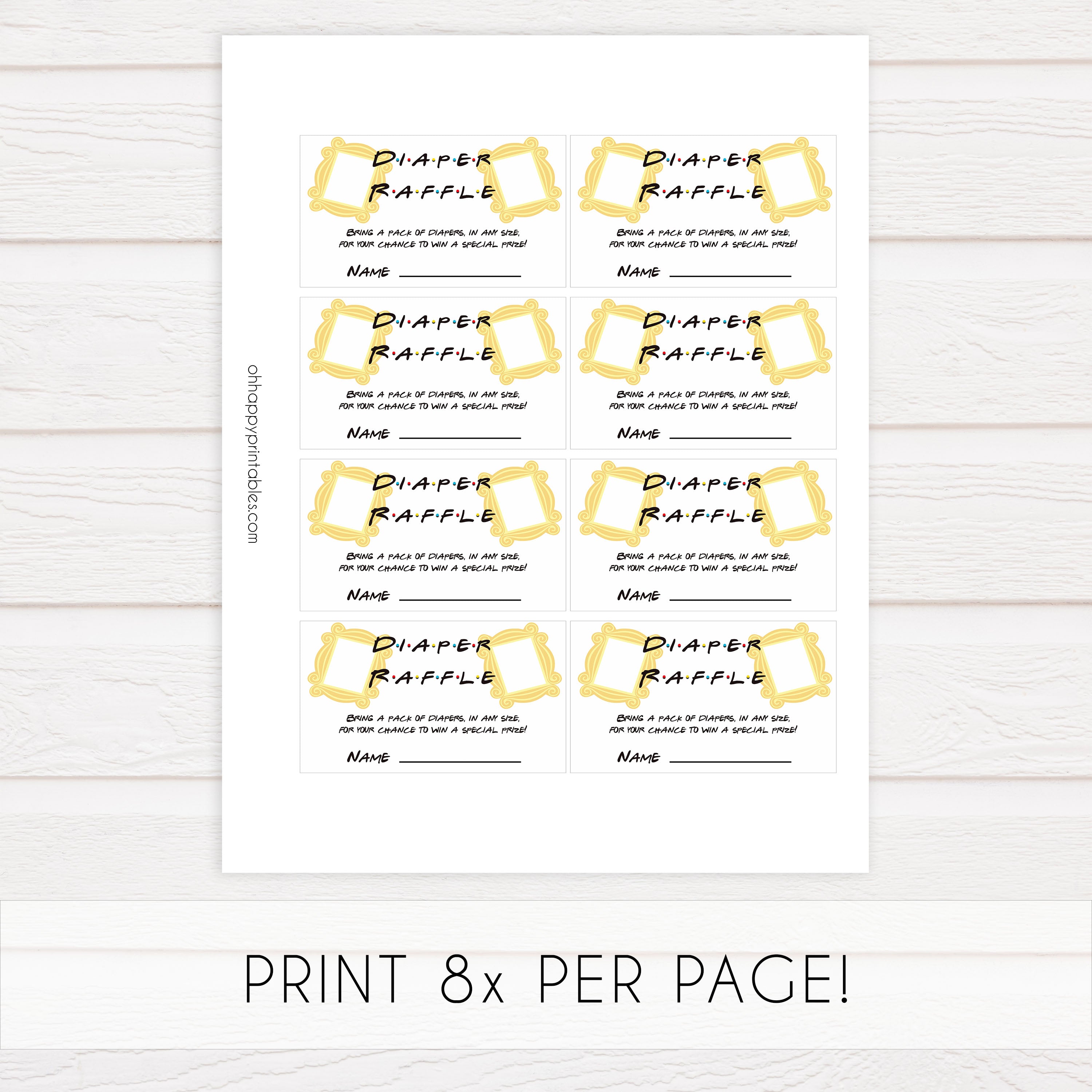 Diaper raffle game, Printable baby shower games, friends fun baby games, baby shower games, fun baby shower ideas, top baby shower ideas, friends baby shower, friends baby shower ideas