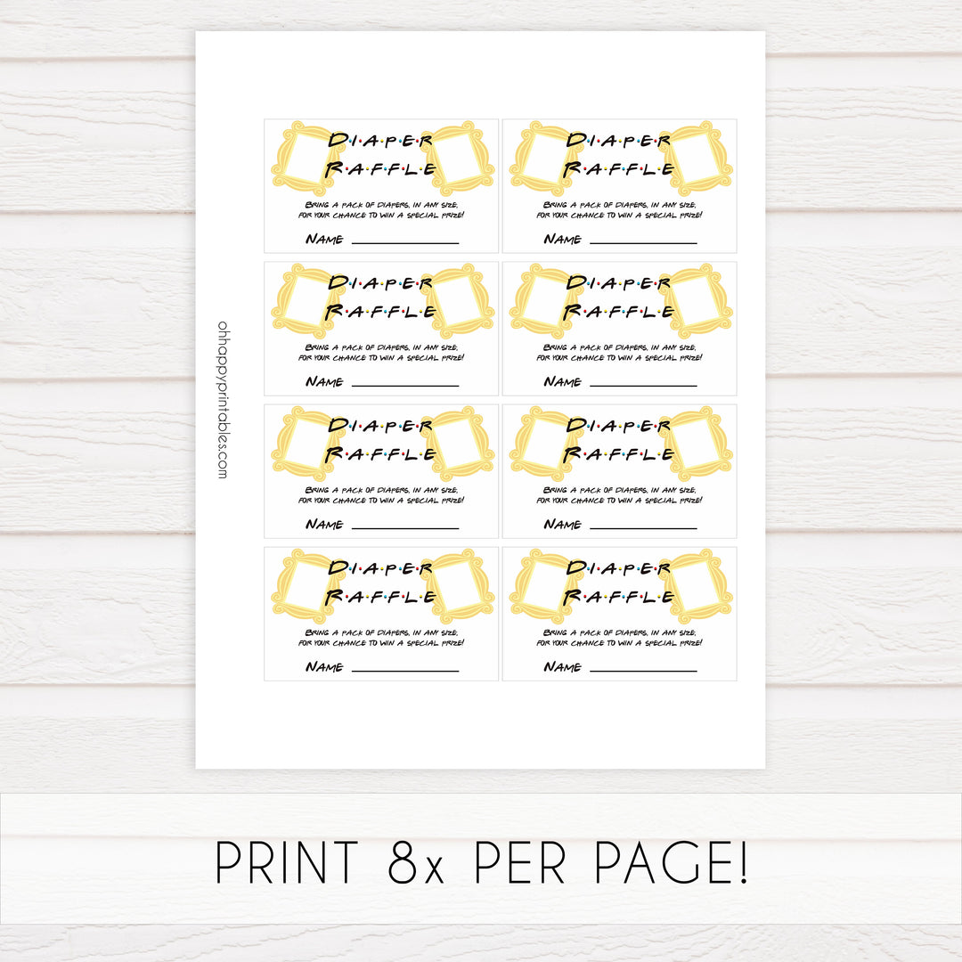 Diaper raffle game, Printable baby shower games, friends fun baby games, baby shower games, fun baby shower ideas, top baby shower ideas, friends baby shower, friends baby shower ideas