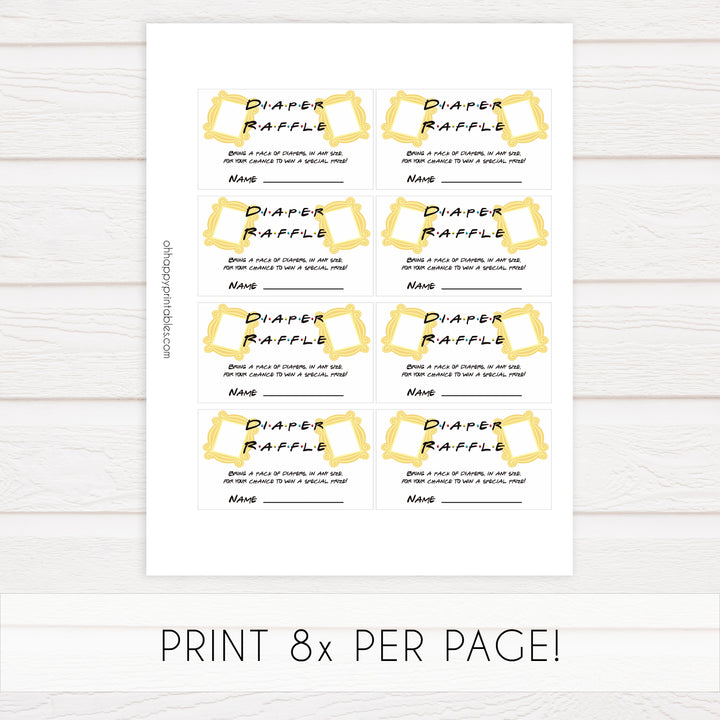 Diaper raffle game, Printable baby shower games, friends fun baby games, baby shower games, fun baby shower ideas, top baby shower ideas, friends baby shower, friends baby shower ideas