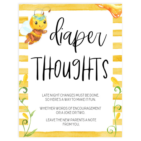 diaper thoughts baby game, Printable baby shower games, mommy bee fun baby games, baby shower games, fun baby shower ideas, top baby shower ideas, mommy to bee baby shower, friends baby shower ideas