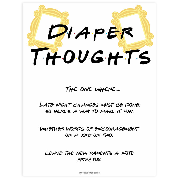 diaper thoughts, late night diaper, Printable baby shower games, friends fun baby games, baby shower games, fun baby shower ideas, top baby shower ideas, friends baby shower, friends baby shower ideas