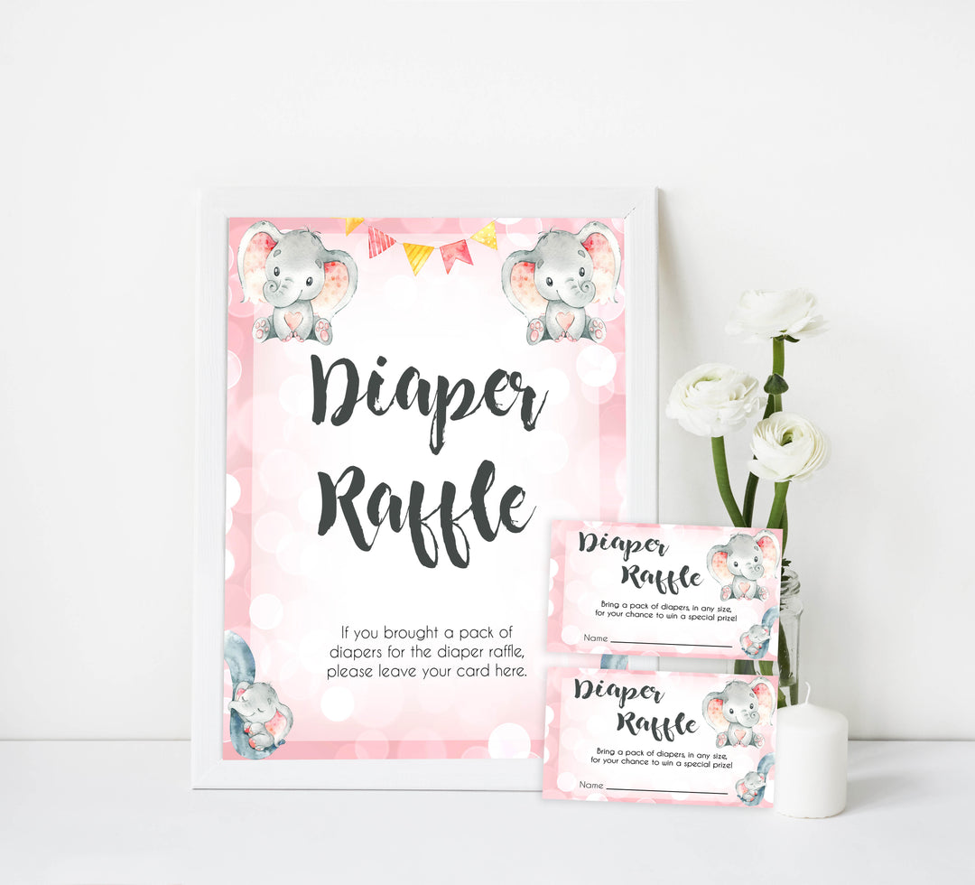 diaper raffle baby game, diaper raffle,  Printable baby shower games, fun abby games, baby shower games, fun baby shower ideas, top baby shower ideas, pink elephant baby shower, pink baby shower ideas