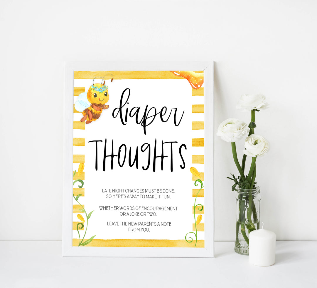 diaper thoughts baby game, Printable baby shower games, mommy bee fun baby games, baby shower games, fun baby shower ideas, top baby shower ideas, mommy to bee baby shower, friends baby shower ideas