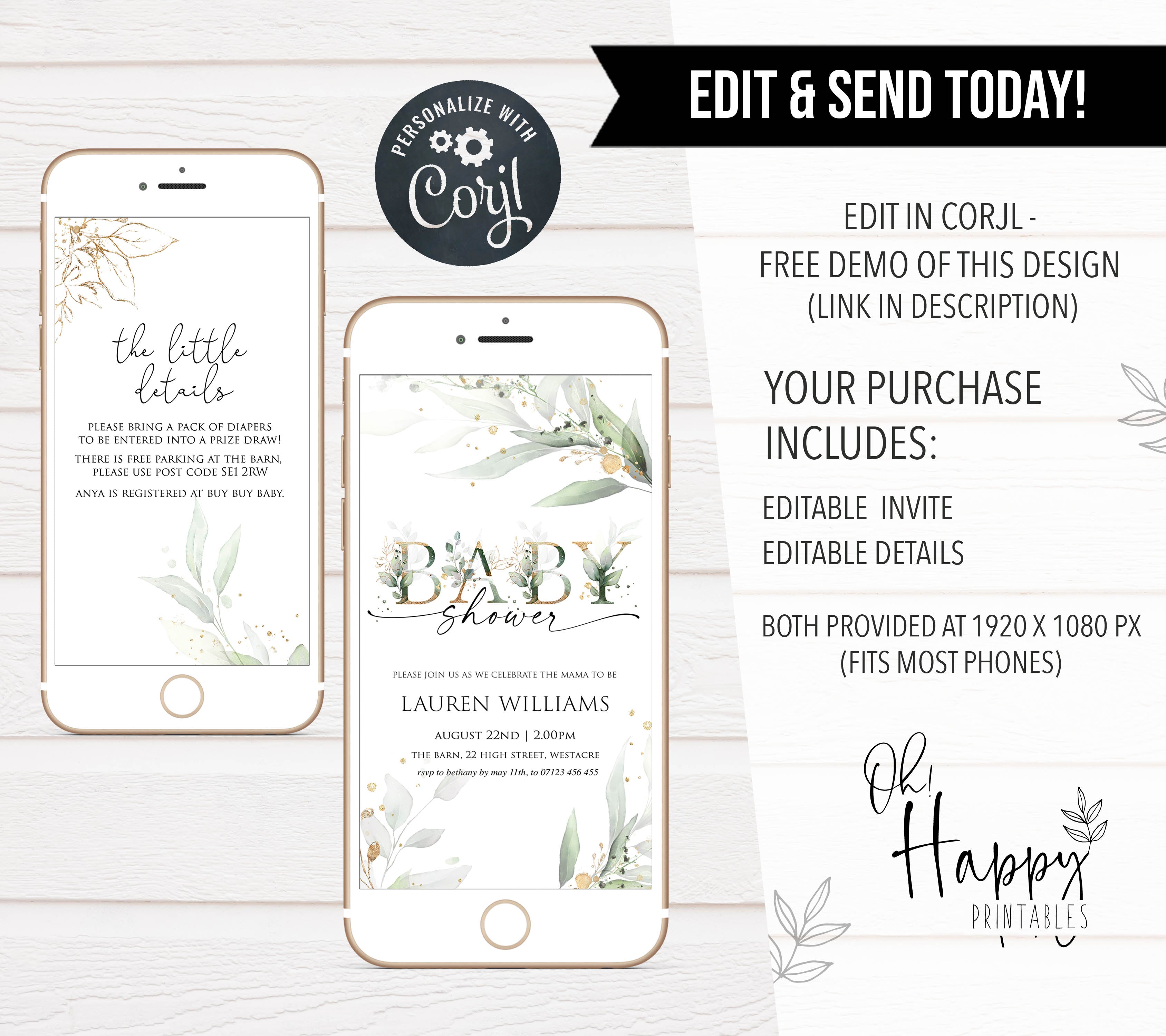 editable floral baby shower invitations, editable baby shower invites, baby shower mobile invites, floral baby shower invitations
