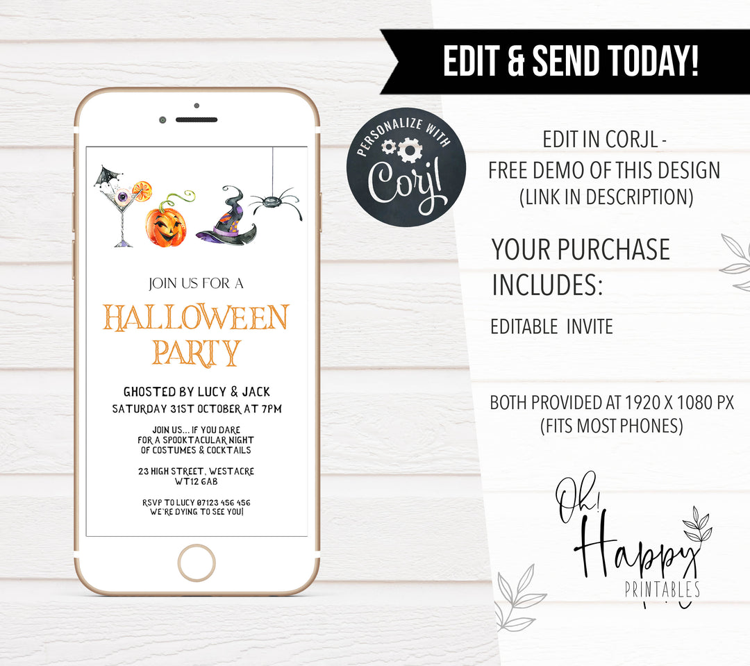 halloween invitations, editable halloween invitations, printable halloween invitations, spooky halloween invitations