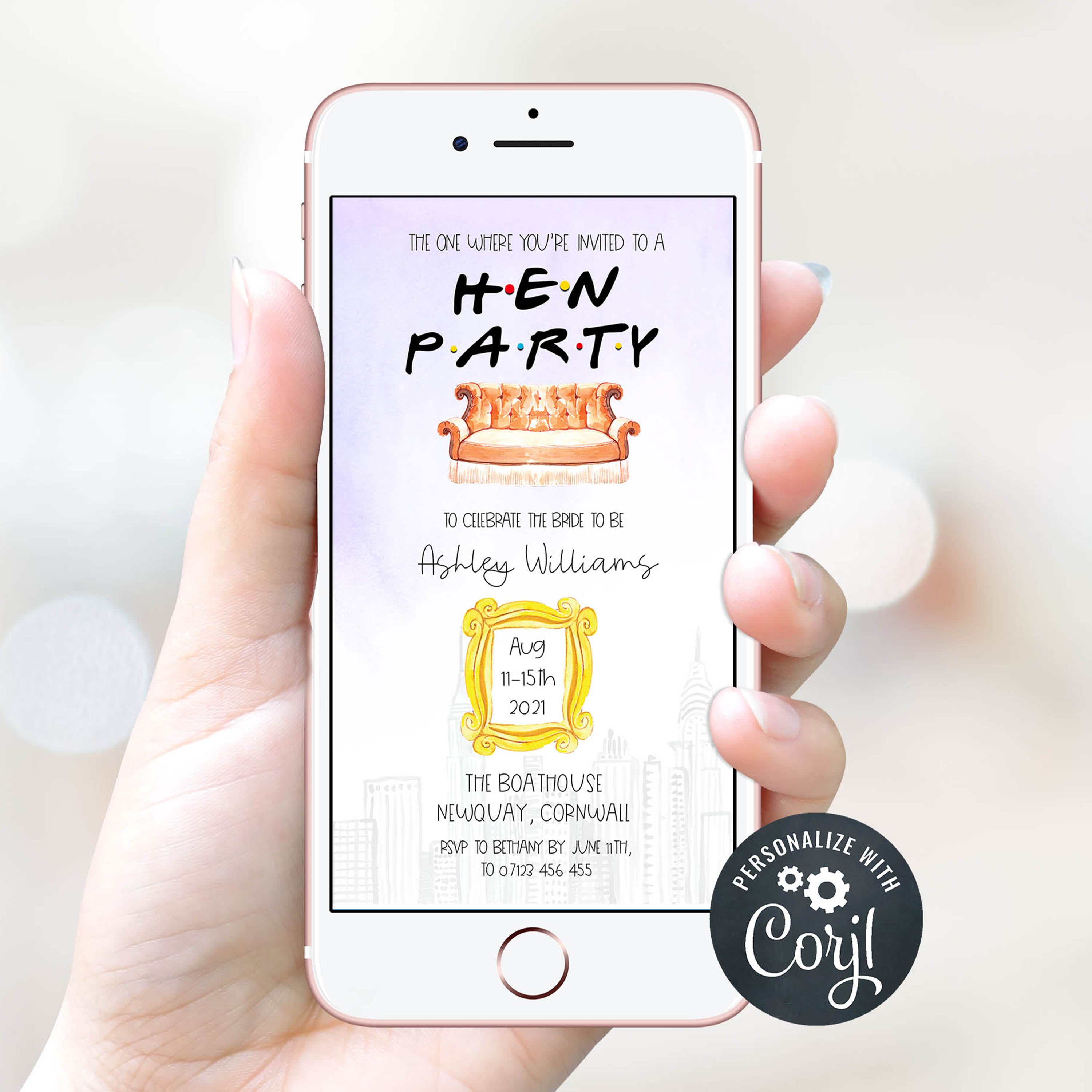 Digital Friends Hen Partyl Invitation Oh Happy Printables