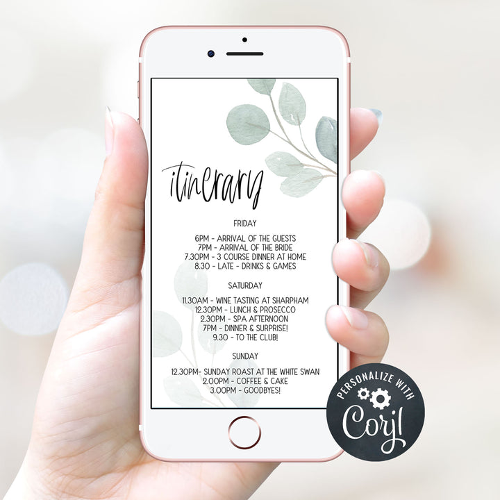 editable bridal shower invitations, printable bridal shower invitations, eucalyptus bridal shower, bachelorette invitations, hen party invites