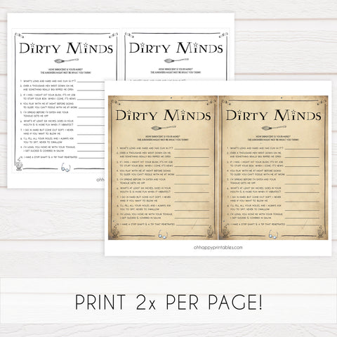 bridal dirty minds game, dirty minds game, Printable bachelorette games, Harry Potter bachelorette, Harry Potter hen party games, fun hen party games, bachelorette game ideas, Harry Potter adult party games, naughty hen games, naughty bachelorette games