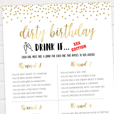 adult birthday drink if game, printable birthday games, gold glitter birthday games, fun birthday games, adult birthday games, top birthday games, 30th birthday 