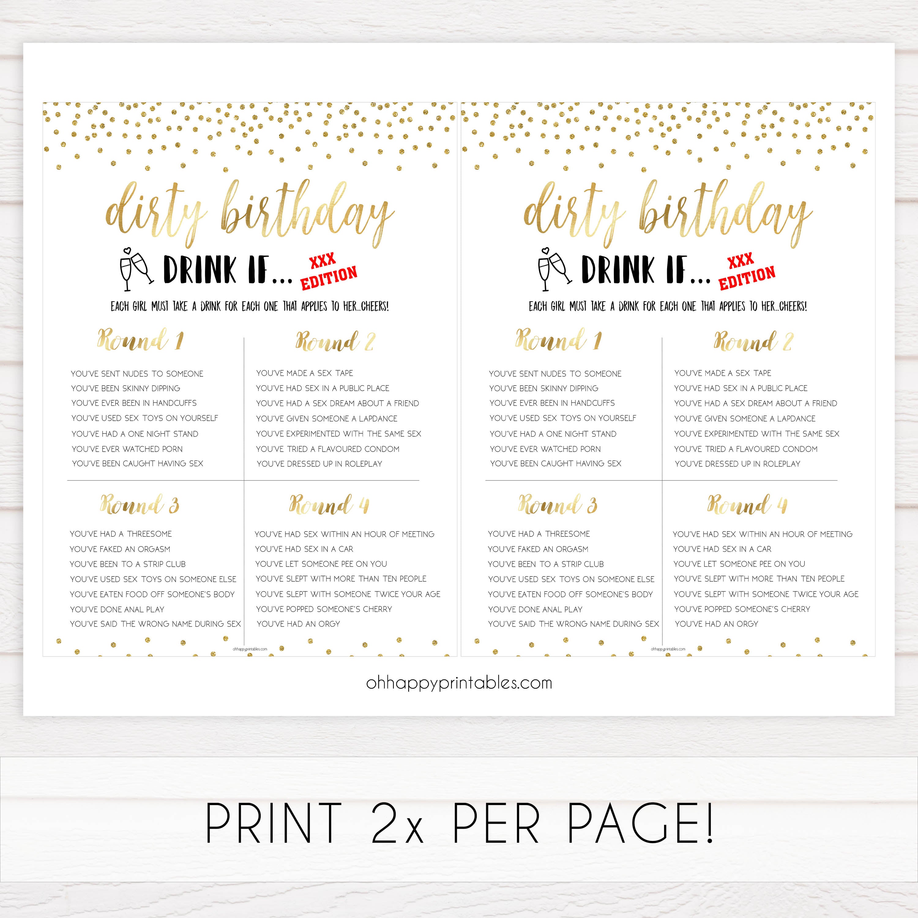 adult birthday drink if game, printable birthday games, gold glitter birthday games, fun birthday games, adult birthday games, top birthday games, 30th birthday 