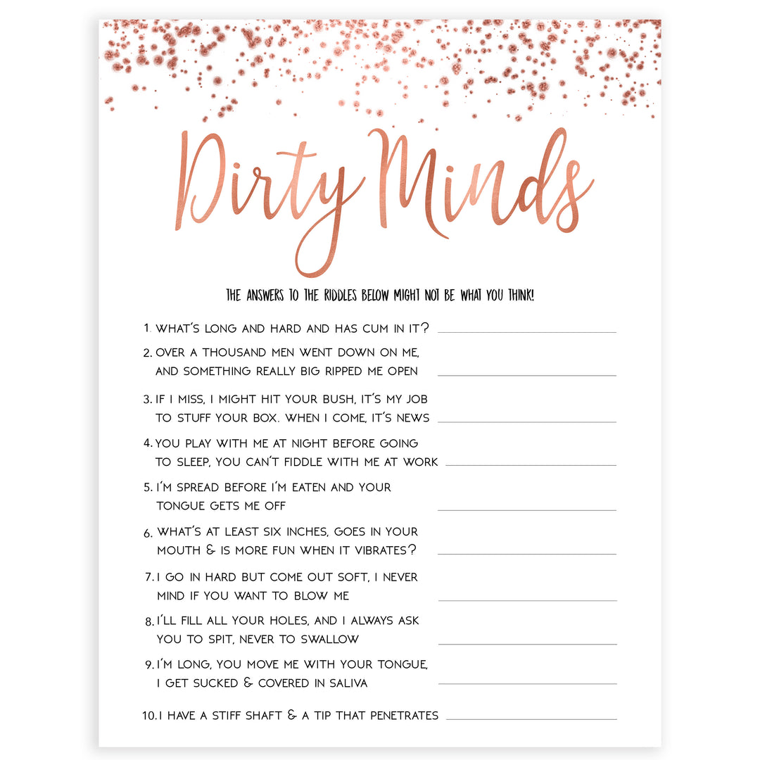 Rose gold bachelorette games, dirty minds, bachelorette games, bridal shower games, top 10 baby games, fun bachelorette games, top bridal games, rose gold games