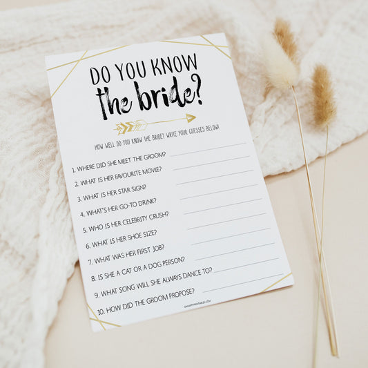do you know the bride game, printable bridal shower games, who knows the bride, bride tribe theme