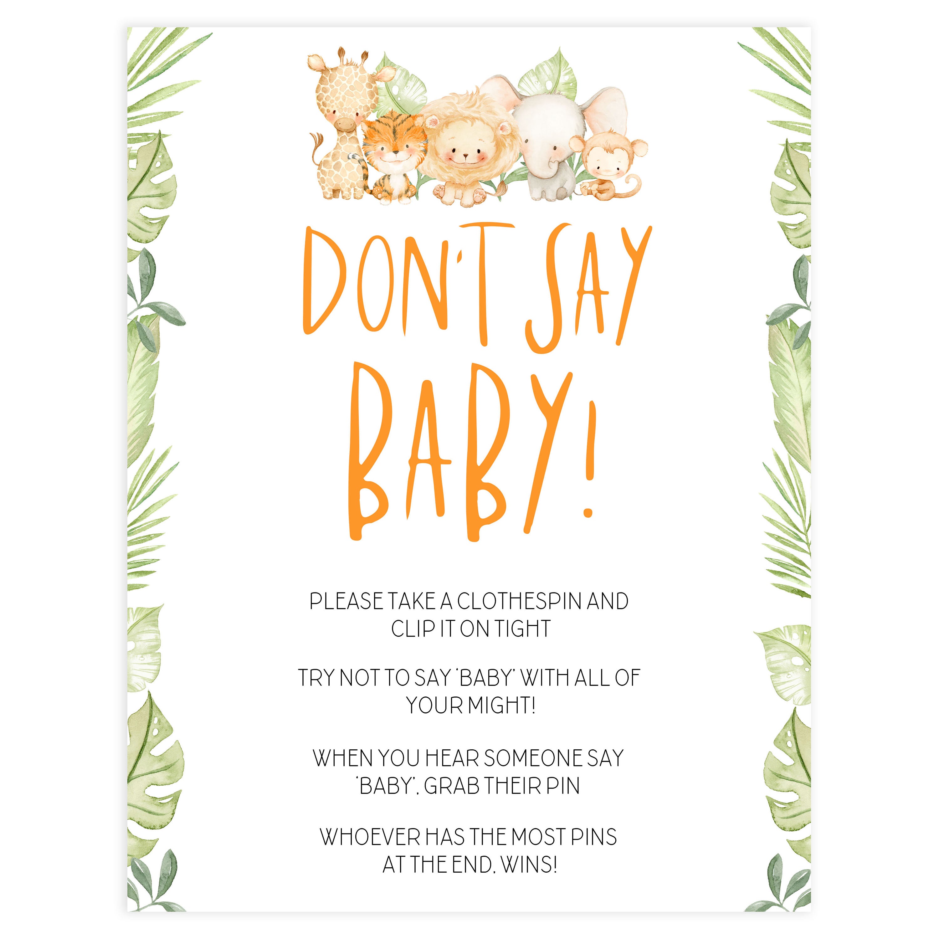 dont say baby game, Printable baby shower games, safari animals baby games, baby shower games, fun baby shower ideas, top baby shower ideas, safari animals baby shower, baby shower games, fun baby shower ideas