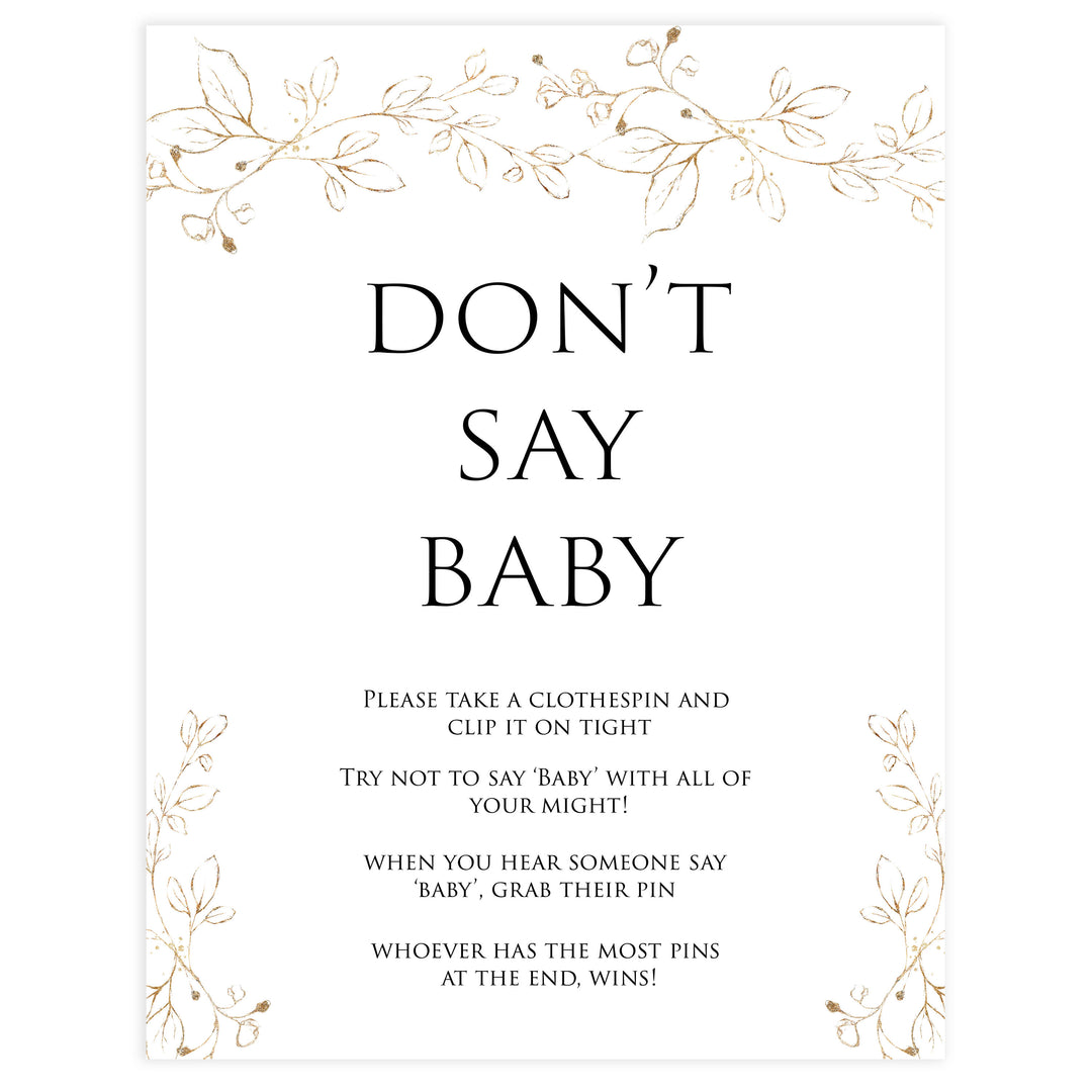 dont say baby game, Printable baby shower games, gold leaf baby games, baby shower games, fun baby shower ideas, top baby shower ideas, gold leaf baby shower, baby shower games, fun gold leaf baby shower ideas