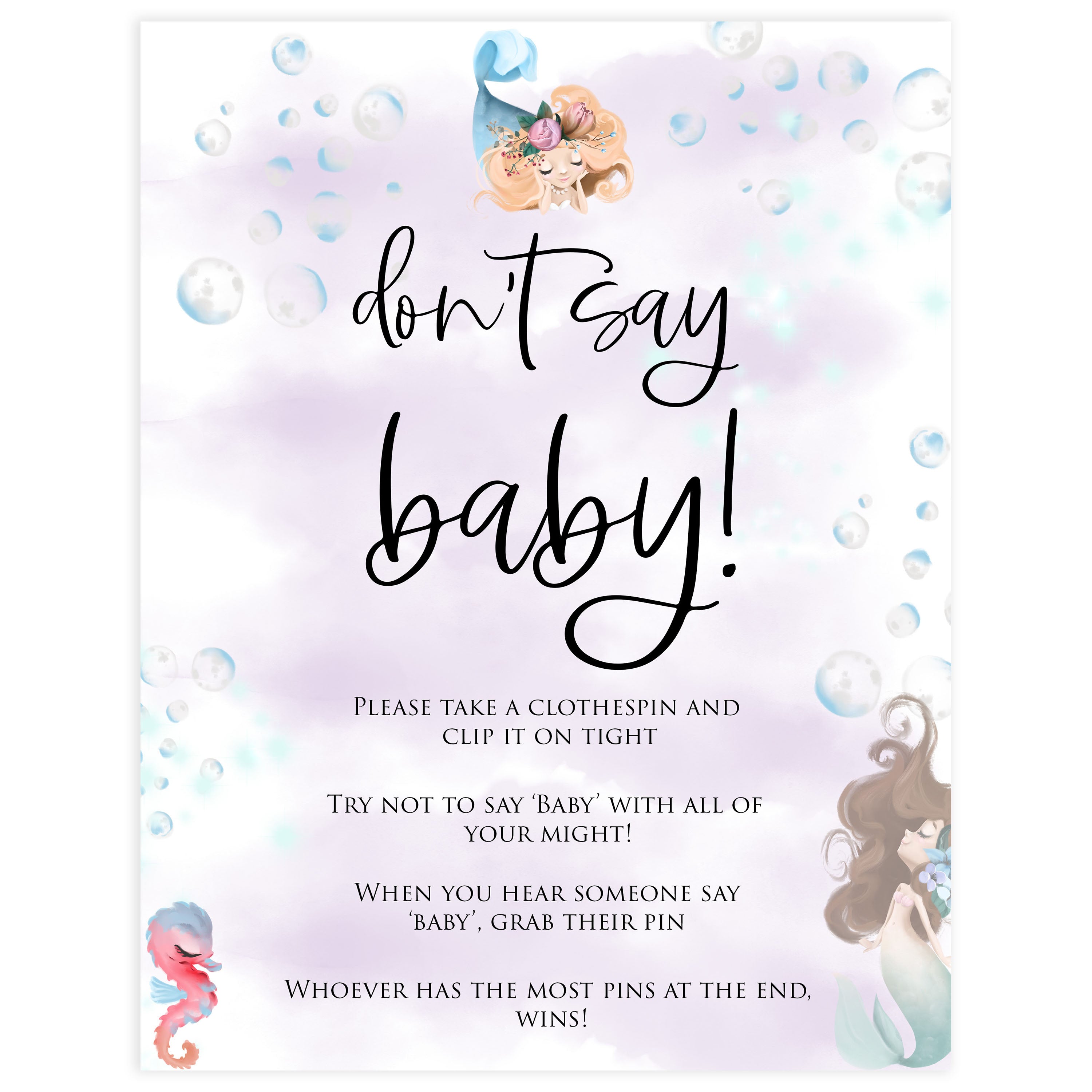 dont say baby game, Printable baby shower games, little mermaid baby games, baby shower games, fun baby shower ideas, top baby shower ideas, little mermaid baby shower, baby shower games, pink hearts baby shower ideas