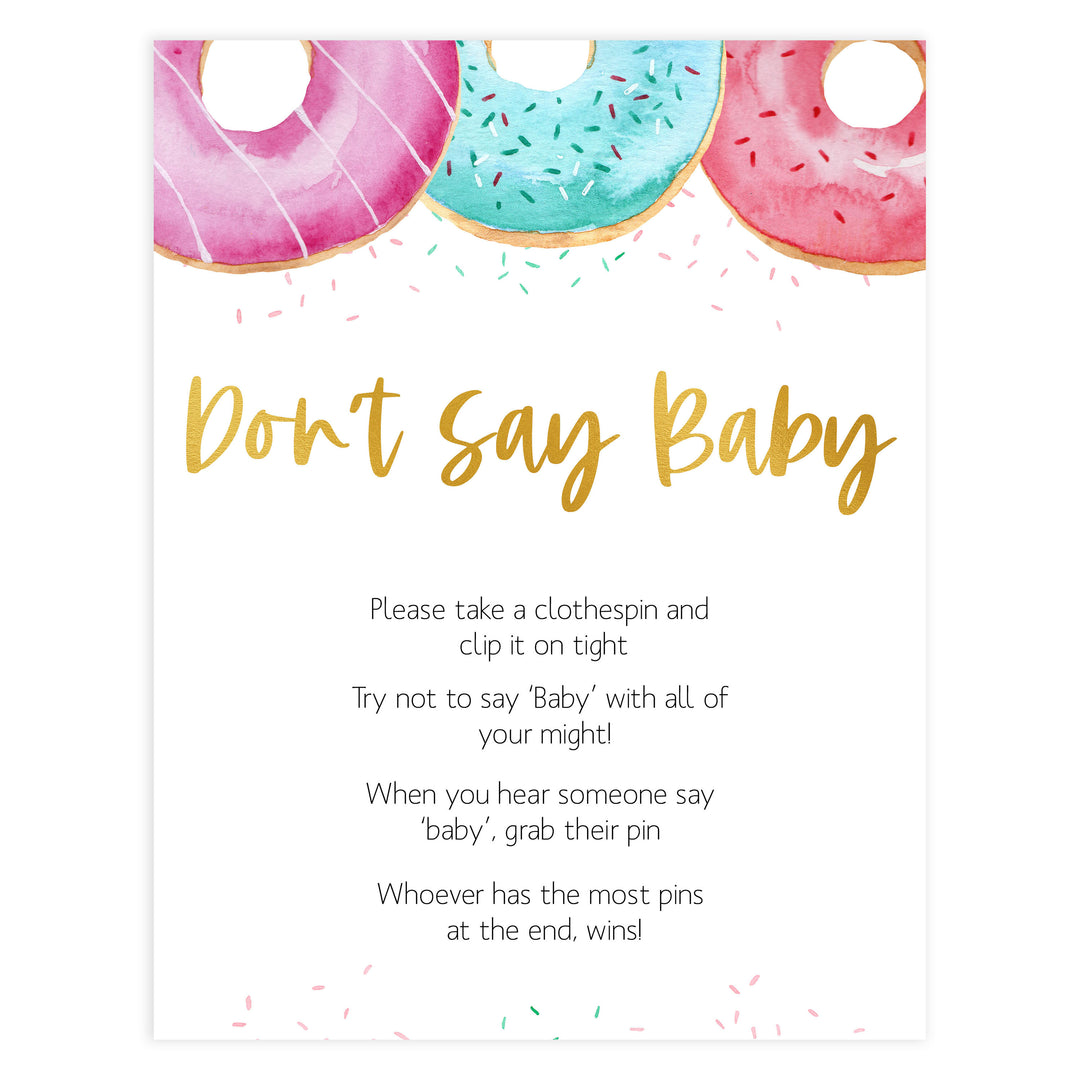 dont say baby game, Printable baby shower games, donut baby games, baby shower games, fun baby shower ideas, top baby shower ideas, donut sprinkles baby shower, baby shower games, fun donut baby shower ideas