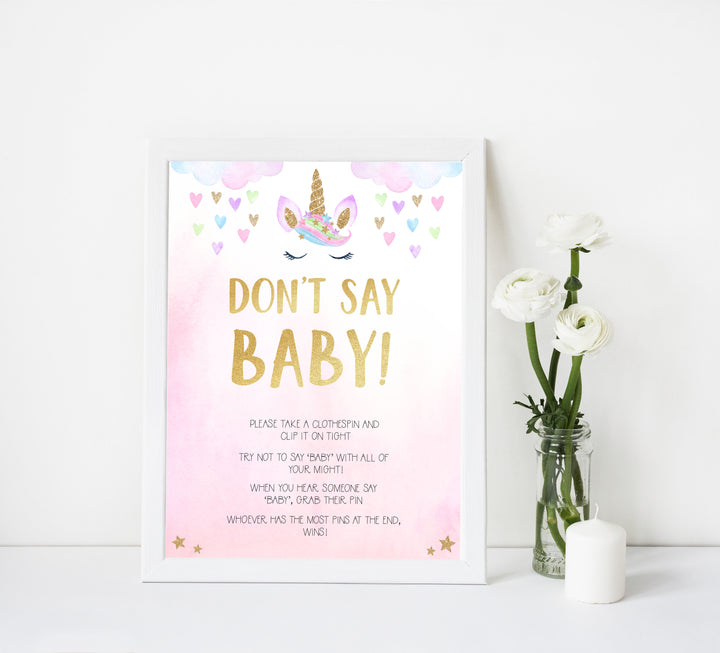 dont say baby game, Printable baby shower games, unicorn baby games, baby shower games, fun baby shower ideas, top baby shower ideas, unicorn baby shower, baby shower games, fun unicorn baby shower ideas