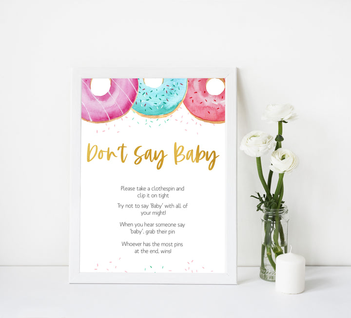 dont say baby game, Printable baby shower games, donut baby games, baby shower games, fun baby shower ideas, top baby shower ideas, donut sprinkles baby shower, baby shower games, fun donut baby shower ideas