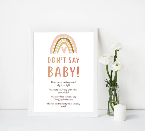 dont say baby game, Printable baby shower games, boho rainbow baby games, baby shower games, fun baby shower ideas, top baby shower ideas, boho rainbow baby shower, baby shower games, fun boho rainbow baby shower ideas