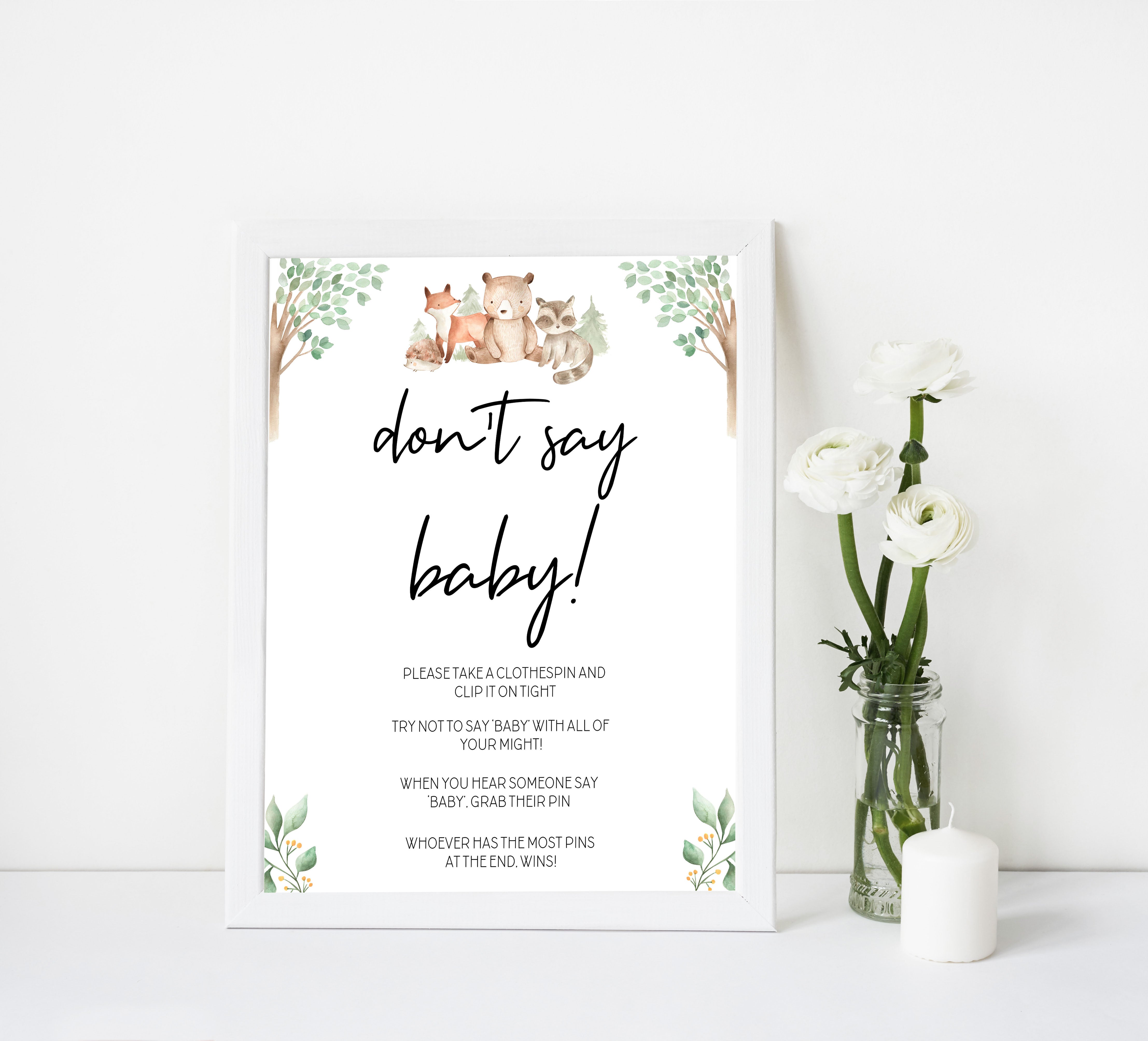 dont say baby game, Printable baby shower games, woodland animals baby games, baby shower games, fun baby shower ideas, top baby shower ideas, woodland baby shower, baby shower games, fun woodland animals baby shower ideas