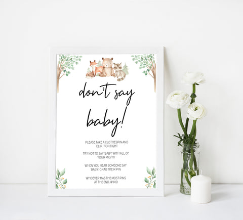 dont say baby game, Printable baby shower games, woodland animals baby games, baby shower games, fun baby shower ideas, top baby shower ideas, woodland baby shower, baby shower games, fun woodland animals baby shower ideas